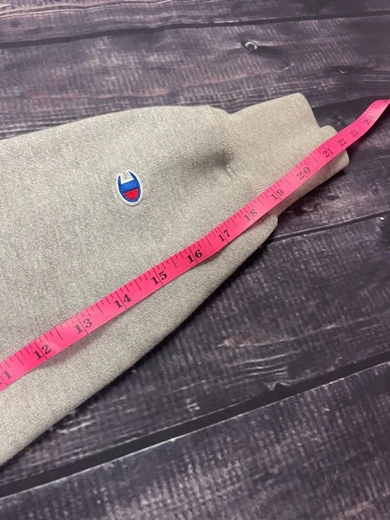 Champion Gray Reverse Weave Neon Multi-Logo Big C Hoodie Size Medium - Picture 5 of 12